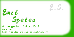 emil szeles business card